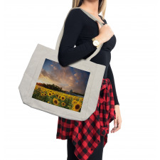 Sunflower Field Sky Shopping Bag