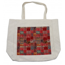 Ethnic Ornamental Squares Shopping Bag