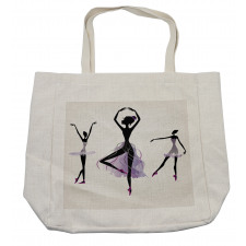 Ballerina Dancer Silhouettes Shopping Bag