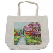 Rural Old Village Houses Shopping Bag