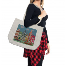 European Houses and Ships Shopping Bag