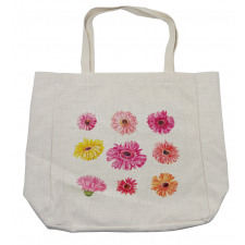 Pink Yellow Flowers Shopping Bag