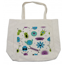 Colorful Monster Design Virus Shopping Bag