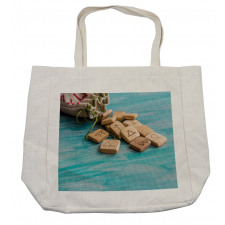 the Image of Wooden Pieces Shopping Bag