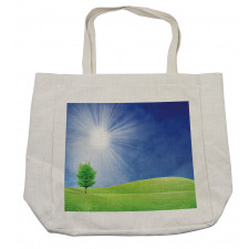 Sun Rays with Lonely Tree Shopping Bag