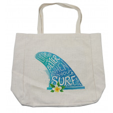 Wave with Bali Flower Shopping Bag