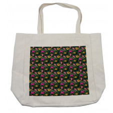 Full Blossom Hibiscus Motif Shopping Bag