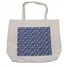 Peacock Tail Outlined Motif Shopping Bag