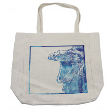 Watercolor Style Blue Animal Shopping Bag