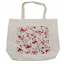 Cartoonish Flowers Shopping Bag