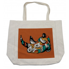 Colorful Animal Portrait Boho Shopping Bag