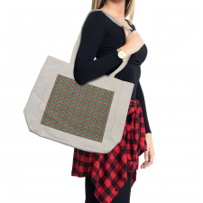 Retro Geometric Pattern Shopping Bag