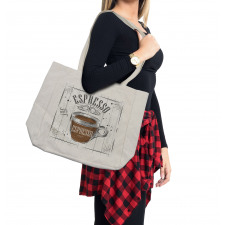 Caffeine Theme with Motifs Shopping Bag