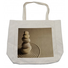 Balancing Stones on Sand Theme Shopping Bag