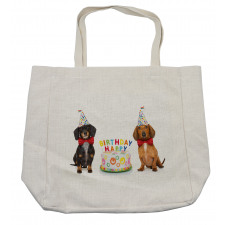 Dogs Happy Birthday Cake Shopping Bag