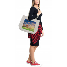 Female Cow in Pasture Sky Shopping Bag