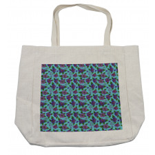 Colorful Flora Design Shopping Bag