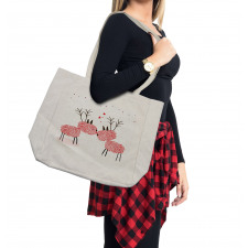 Reindeer with Finger Prints Shopping Bag