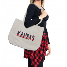 Kansas in Striped Lettering Shopping Bag