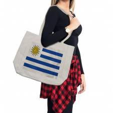 Simple Stripes and Sun Flag Shopping Bag