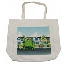 Truck on Road and Men Shopping Bag