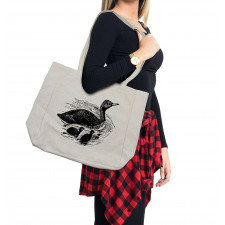 Hand Drawn Bird Family Sketch Shopping Bag