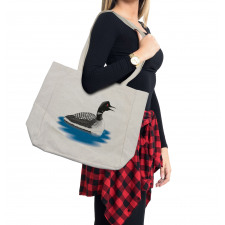 Aquatic Bird Graphical Spots Shopping Bag