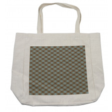 Repeated Bicolor Tartan Shopping Bag