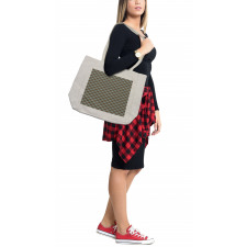 Repeated Bicolor Tartan Shopping Bag