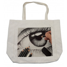 Hand Makingn Eye Sketch Shopping Bag