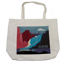 Abstract Mountains and River Shopping Bag