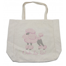 Poodle and Typography Shopping Bag