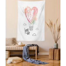 Heart Balloon Love Phrase Tapestry