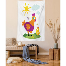 Chicken Baby Cartoon Tapestry