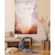 Butterflies Trees Sky Tapestry