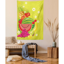 Cartoon Natural Food Daisies Tapestry