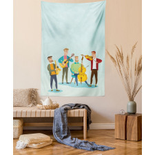 Cartoon Happy Band Concert Tapestry