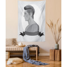 Greyscale Beardless Boy Tapestry