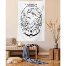 Outline Sailor with Pipe Tapestry