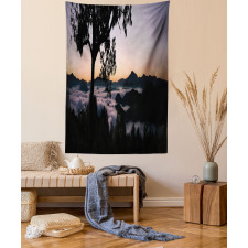 Fog Fill Valley Sunset Tapestry