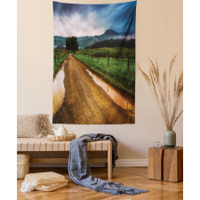 Puddles on Dirt Road Tapestry