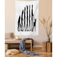 Ape to Man with Dog Pet Tapestry