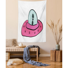 Doodle Style Flying Saucer Tapestry