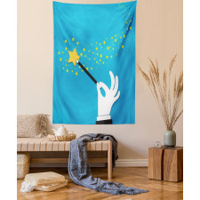 Magician Wand Spreading Stars Tapestry