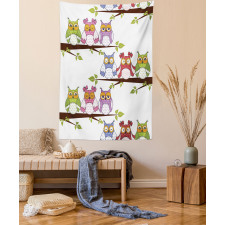 Birds on Tree Branches Tapestry