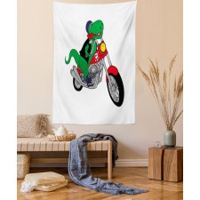 Funny Rider T-rex Tapestry