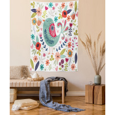 Ornate Bird and Flowers Tapestry