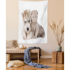 Cuddling Animals Tapestry