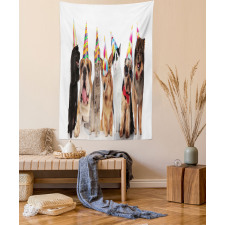 Party Animals in Hats Tapestry