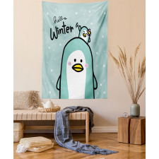 Mom and Baby Penguins Tapestry